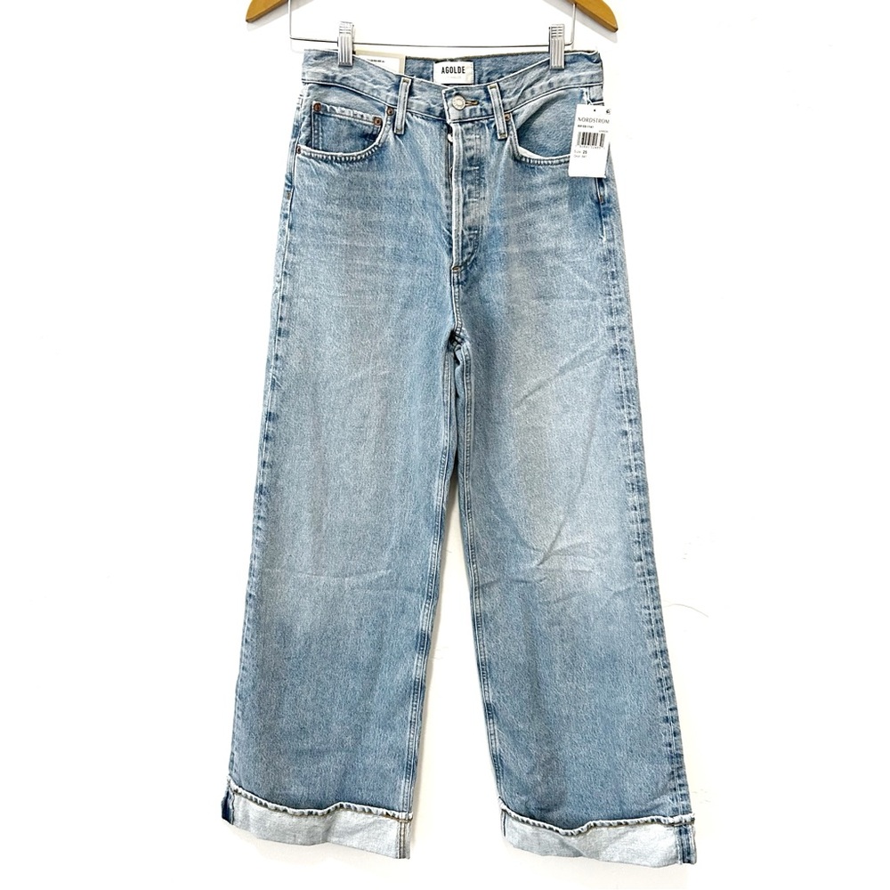 NEW Agolde Dame High Rise Wide Leg Jean Showdown Size 25 - Picture 2 of 11